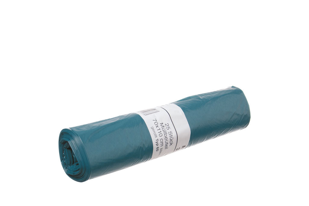 Abfallsäcke, Müllsäcke, Typ 60, stark, 31µ, LDPE, blau, 70 x 110 cm, 120 Liter
