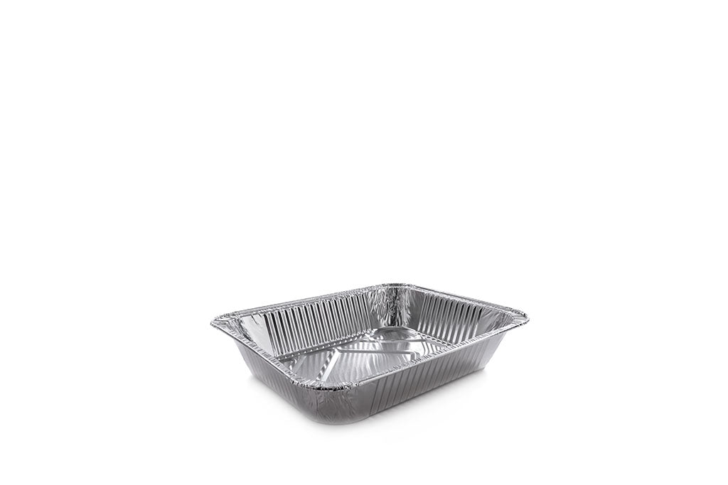 Aluschale, Alu-Menüschale, ungeteilt, abstehender gerollter Rand, 3600 ml, 322 x 262 x 60 mm, Typ R40G