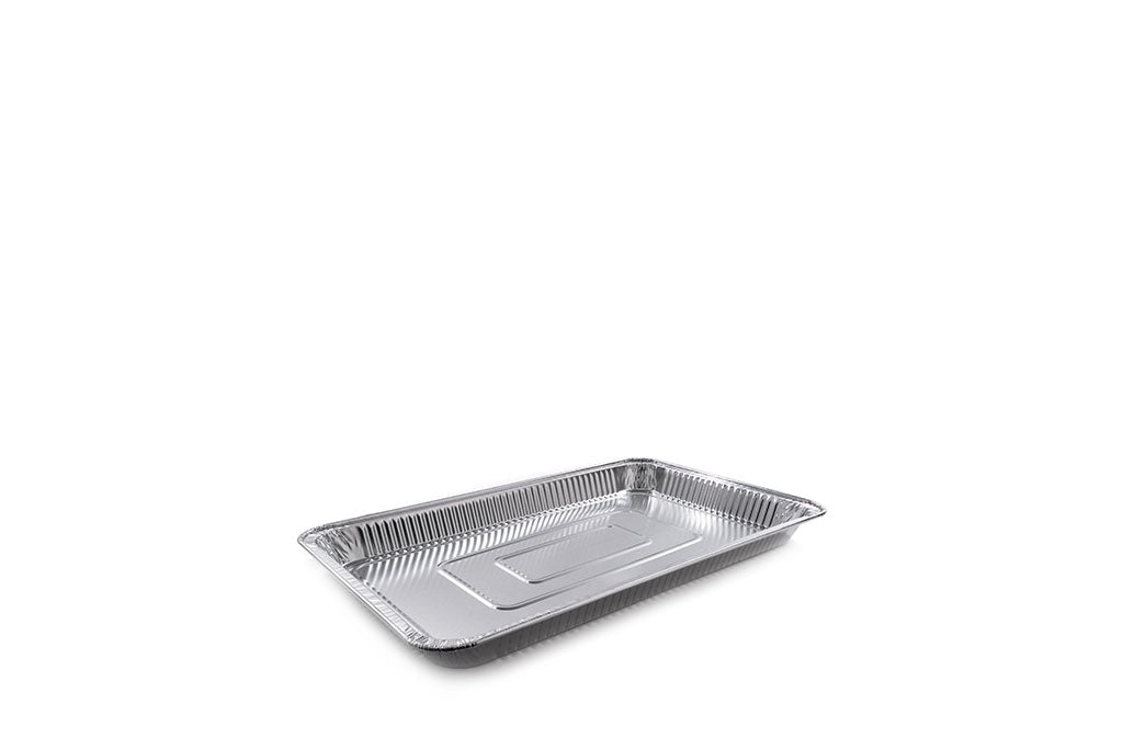 Aluschale, Alu-Menüschale, ungeteilt, abstehender gerollter Rand, 5350 ml, 527 x 326 x 39 mm, Typ R535G