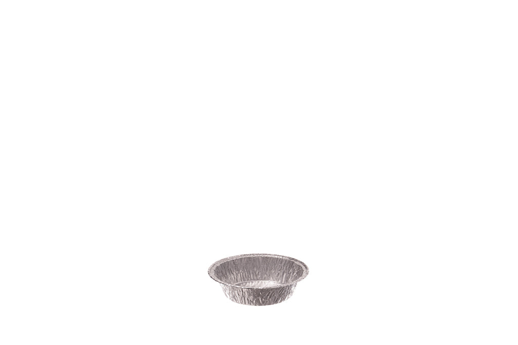 Aluschale, Alu-Rundschale, ungeteilt, abstehender gerollter Rand, 110 ml, Ø99 mm, Höhe 25 mm, Typ 450110