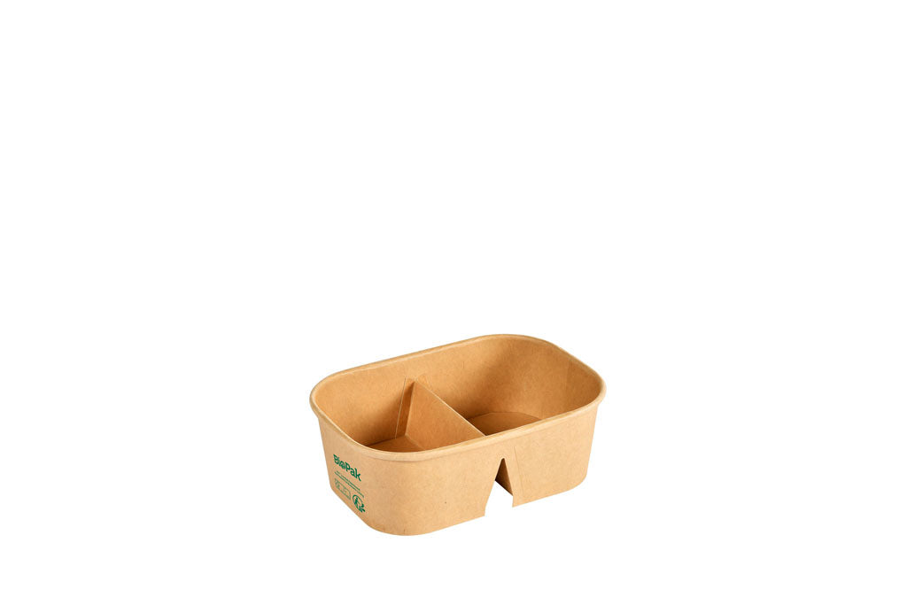 Bio Pak Brick Box, Größe M, 2-geteilt, braun, FSC™ zertifizierter Karton, 250+250 ml, 171 x 118 x 57 mm