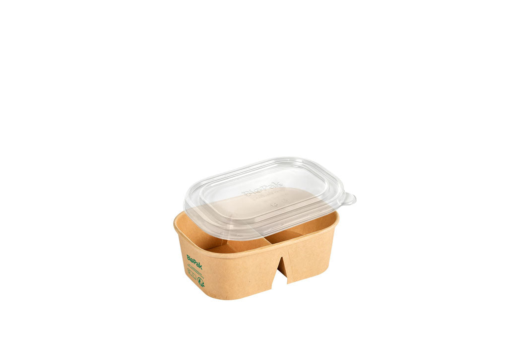 Bio Pak Brick Box, Größe M, 2-geteilt, braun, FSC™ zertifizierter Karton, 250+250 ml, 171 x 118 x 57 mm