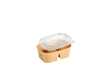 Bio Pak Brick Box, Größe M, 2-geteilt, braun, FSC™ zertifizierter Karton, 250+250 ml, 171 x 118 x 57 mm