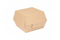 Burger-Box 'THEPACK',  (L+) , 144x136x92 mm, braun, Nano Micro Wellkarton (500 Stück)