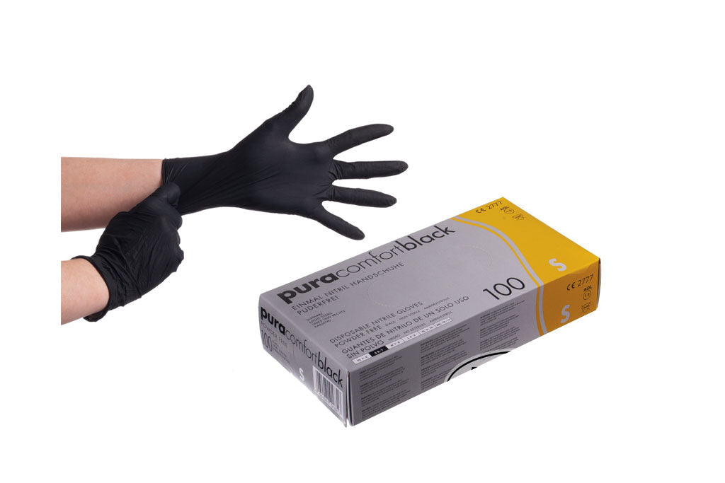 Einweghandschuhe, Nitrilhandschuhe, schwarz, Puderfrei, lebensmittelecht, Größe S, 1000 Stück