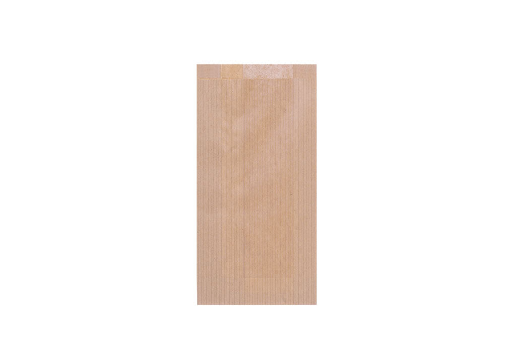 Faltenbeutel, Bäckerfaltenbeutel, braun, unbedruckt, Typ 422, 14 + 6 x 28 cm