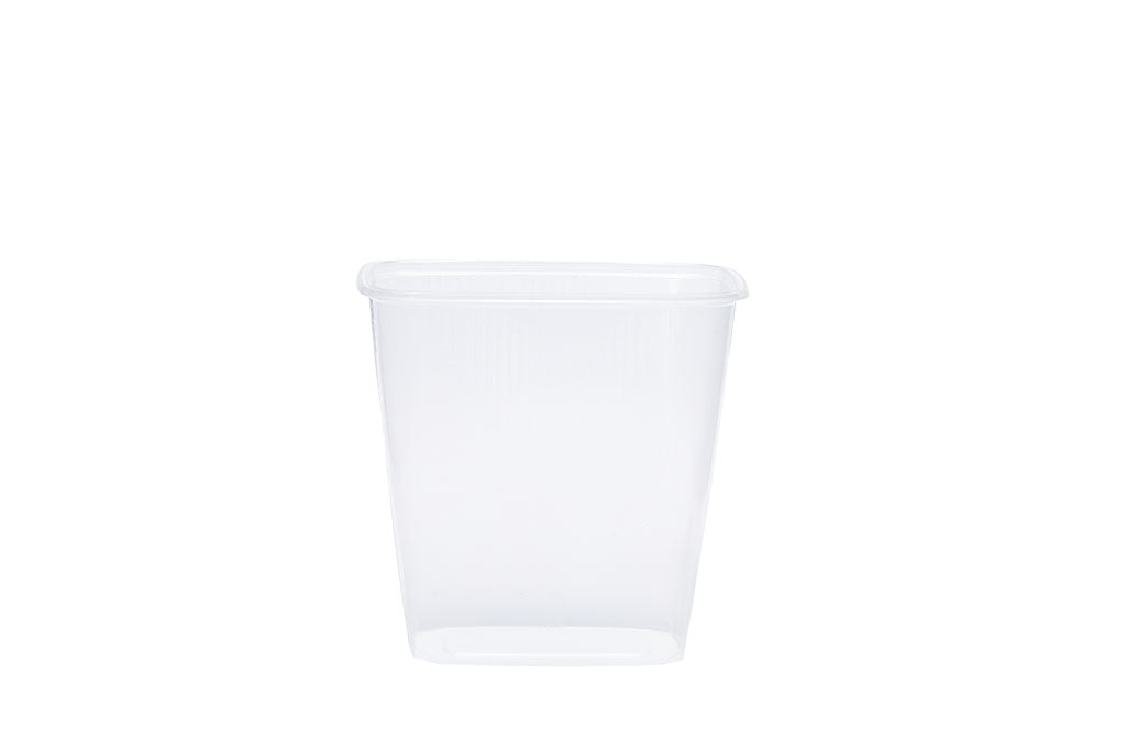 Feinkostbecher inkl. Deckel, transparent, 500 ml, Rechteckig, 10,5 x 8 x 10,5 cm