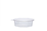 Feinkostbecher mit angehängtem Deckel, transparent, 1500 ml, 8-eckig, ⌀ 20,5 cm, Höhe 7,5 cm
