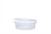 Feinkostbecher mit angehängtem Deckel, transparent, 1500 ml, 8-eckig, ⌀ 20,5 cm, Höhe 7,5 cm