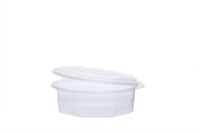 Feinkostbecher mit angehängtem Deckel, transparent, 1500 ml, 8-eckig, ⌀ 20,5 cm, Höhe 7,5 cm