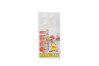 Hähnchen Warmhaltebeutel "Gockel", 2-lagig, bedruckt, Aluminiumfrei, PE-Einlage, 10,5 x 5,5 x 24 cm, Größe 1/2