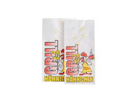 Hähnchen Warmhaltebeutel "Gockel", 2-lagig, bedruckt, Aluminiumfrei, PE-Einlage, 10,5 x 5,5 x 24 cm, Größe 1/2
