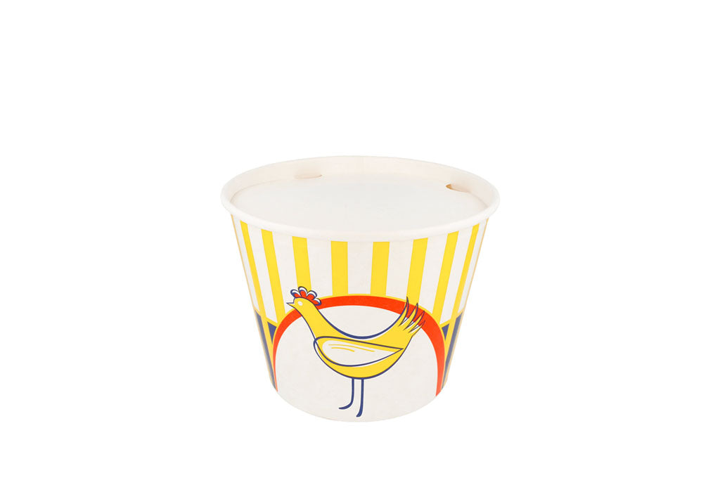 Hähncheneimer + Deckel, Chicken Bucket, bedruckt, Karton, 4500 ml, 16 x 16,8 cm Ø21,6 cm
