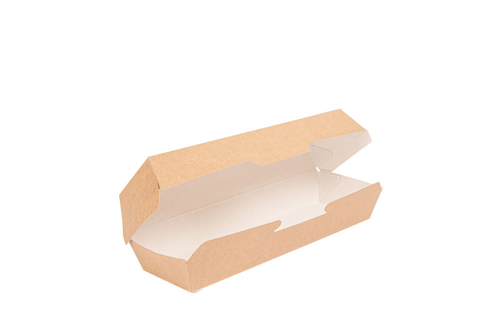 Hot Dog Box, Kraftpapier, braun, FSC Zertifiziert, 23,2 x 9 x 6,3 cm