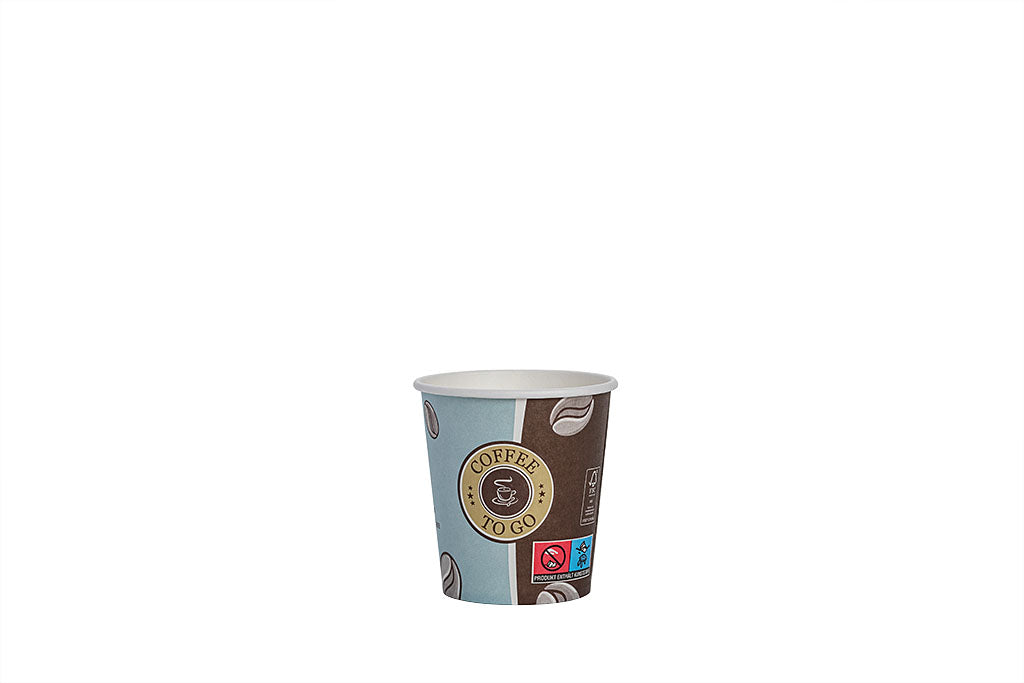 Kaffeebecher, Coffee to go Becher, Pappbecher, "Topline", Inhalt markierbar, 180ml, 7oz, ⌀ 73 mm