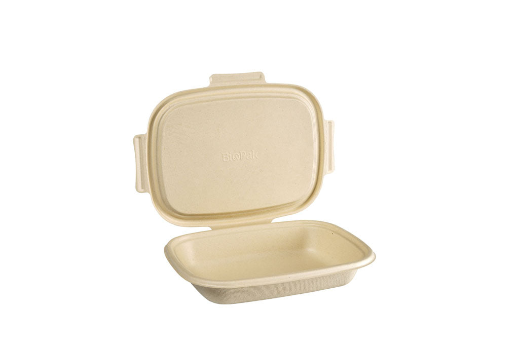 Bio Shield Menü-Box, "BioPak", ungeteilt, aus Bagasse, braun, 900 ml, 270 x 205 x 40 mm