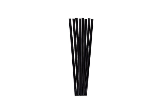 Kunststoff Trinkhalme, Plastik Strohhalme, gerade, schwarz, 240 mm lang, ⌀8 mm
