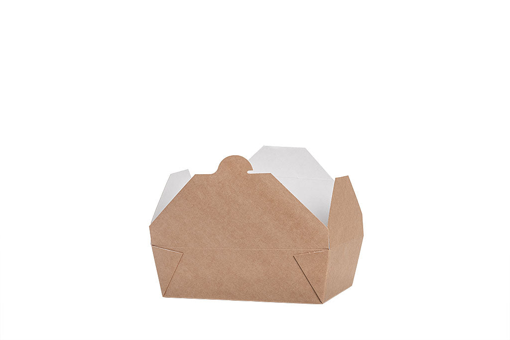 Lunchbox, Snackbox, "All Natural", Kraft-Papier, braun, ohne Kunststoff, fettdicht, 1600ml, 200 x 140 x 65 mm