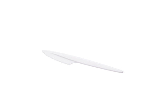 Messer, Kunststoff, Mehrweg, weiß, 18 cm Länge