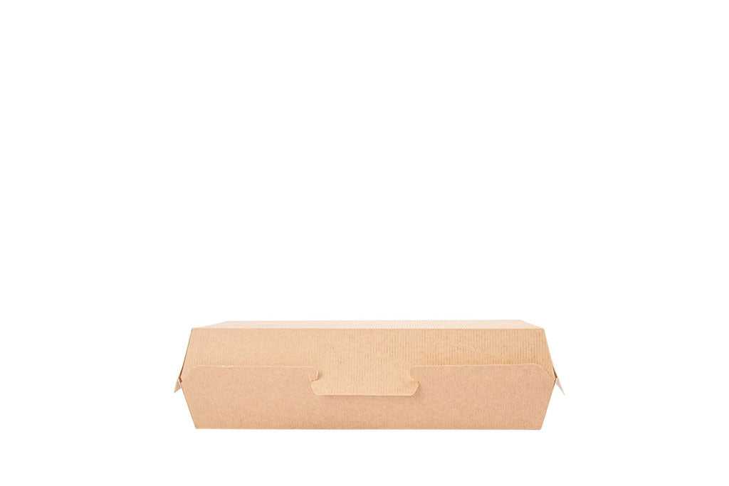 Panini Box, Hot Dog XXL Box, Kraftpapier, braun, FSC Zertifiziert, 26,5 x 12,2 x 7 cm