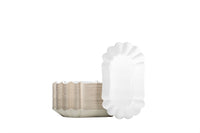 Pappschale 1 KU, Pommesschale, rechteckig, beschichtet, weiß, 110 x 195 x 32 mm
