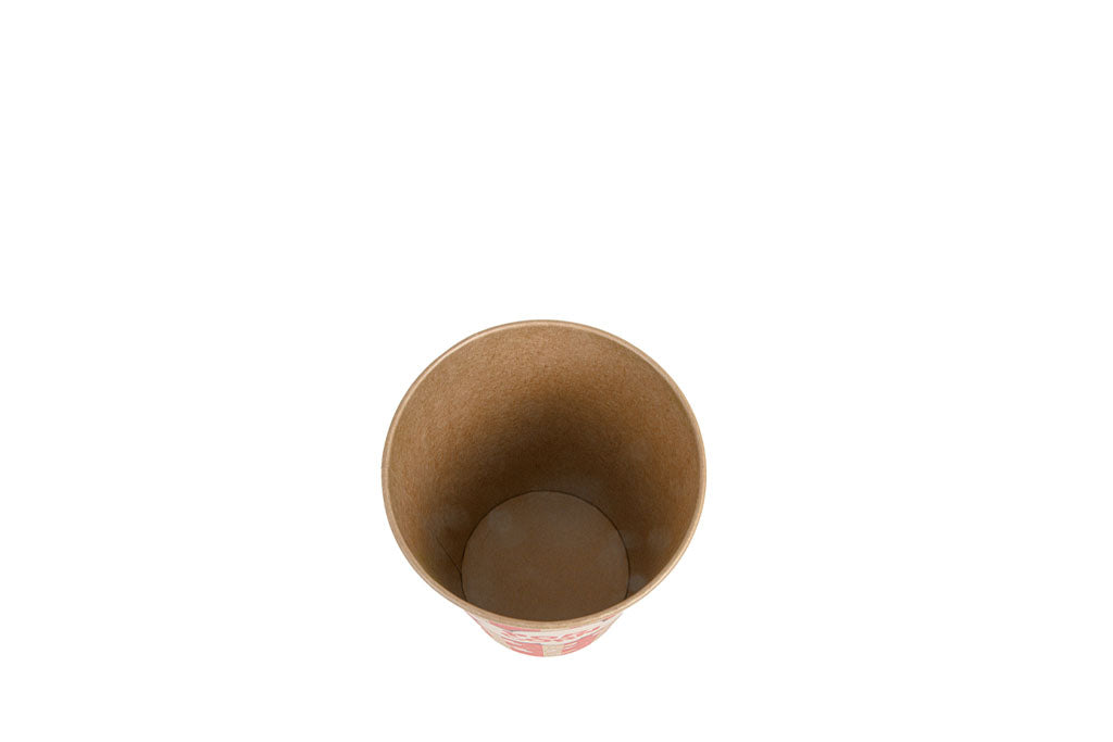 Popcorneimer, Popcornbecher, braun, bedruckt, Kraftpapier, 1920 ml, 19,5 x 10 cm, Ø13,3 cm