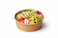 Bio Salatschale, Bowl, Kompostierbar, Karton, braun, 0°-70°C geeignet, 500 ml, Ø 150 mm