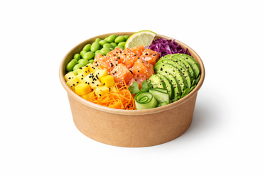 Bio Salatschale, Bowl, Kompostierbar, Karton, braun, 0°-70°C geeignet, 850 ml, Ø 180 mm