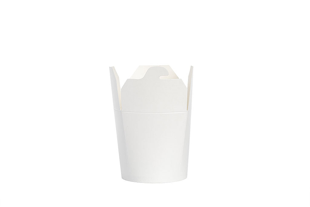 Snackbox, Dönerbox, Asiabox, weiß, unbedruckt, Pappe, 16 OZ, 470 ml, 80 mm x 78 mm x 82 mm