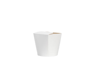 Snackbox, Dönerbox, Asiabox, weiß, unbedruckt, Pappe, 16 OZ, 470 ml, 80 mm x 78 mm x 82 mm