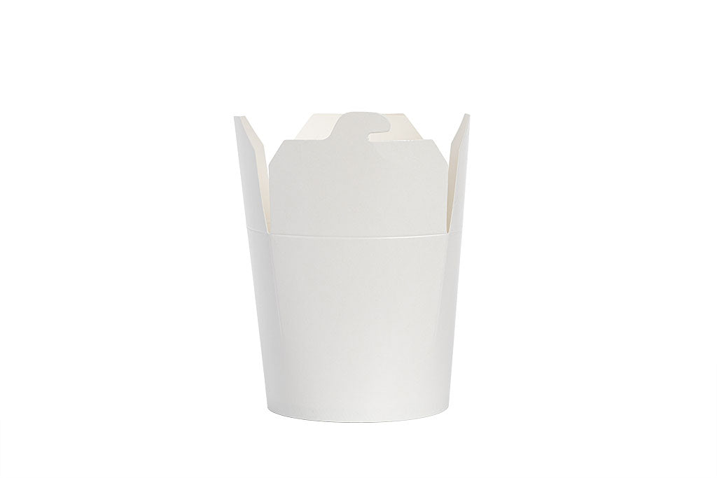 Snackbox, Dönerbox, Asiabox, weiß, unbedruckt, Pappe, 26 OZ, 770 ml, 92 mm x 92 mm x 94 mm