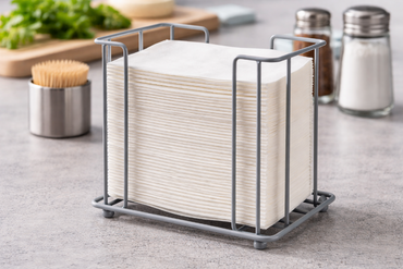 Serviette aus Papier 1-lagig 33×33 cm am Tisch Serviettenspender Imbiss Gastronomie