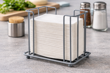 Serviette aus Papier 1-lagig 33×33 cm am Tisch Serviettenspender Imbiss Gastronomie