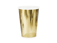 Becher, Pappe, gold, glänzend, ohne Druck, 220 ml, Ø 7 cm
