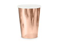 Becher, Pappe, roségold, glänzend, ohne Druck, 220 ml, Ø 7 cm