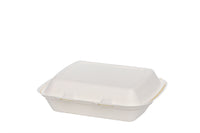 Bio Menü-Box, 3-geteilt, aus Bagasse, weiß, 241 x 203 x 69 mm