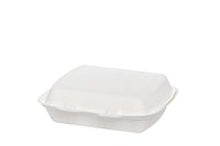 Bio Menü-Box, ungeteilt, aus Bagasse, weiß, 241 x 203 x 69 mm