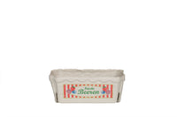 Bio Obstschale, Beerenschale, Holzschliff, naturweiß, "frische Beeren"-Motiv, 500 g, 180 x 110 x 71 mm