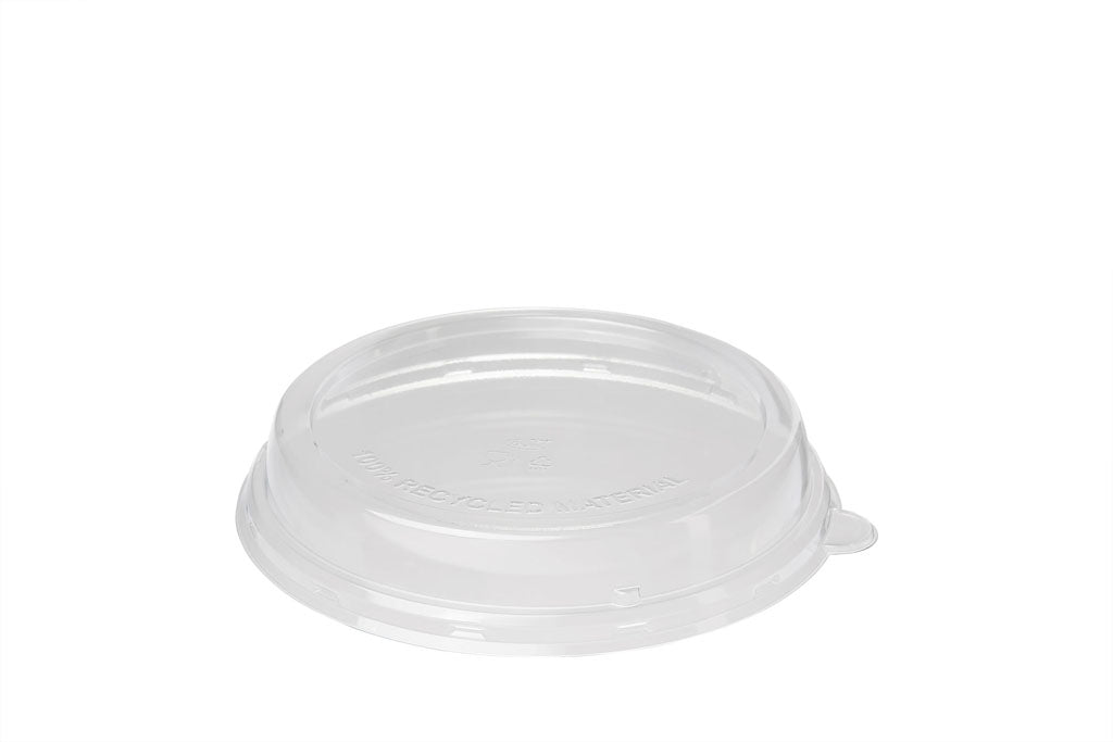 Deckel für Bio Salatschale aus Bagasse, rPET, 1000 ml, Höhe 3,5 cm, ⌀19,4 cm
