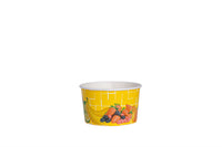 Eisbecher, bedruckt, Früchte Motiv, gelb, 260 ml, Höhe 57 mm, Ø 92 mm