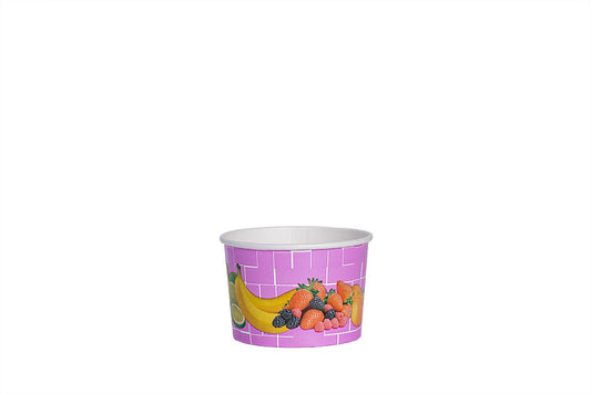 Eisbecher, bedruckt, Früchte Motiv, lila, 220 ml, Höhe 59 mm, Ø 85 mm