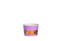 Eisbecher, bedruckt, Früchte Motiv, lila, 220 ml, Höhe 59 mm, Ø 85 mm