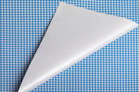 Frischpack Papier, Metzger-Papier für Fleisch 50x75cm 1/2 Bogen blau/weiß KARO