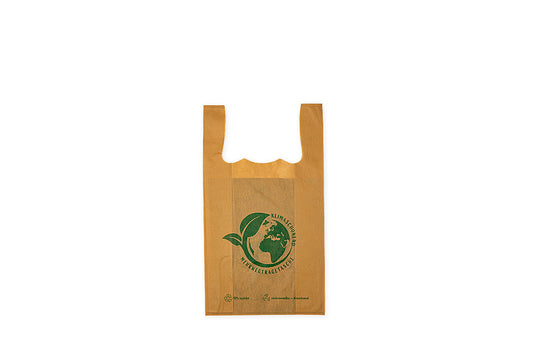 Hemdchentragetasche, Mehrweg- Vliestasche aus PP, Klimaschonend und recycelbar, beige, 250 x 120 x 450 mm