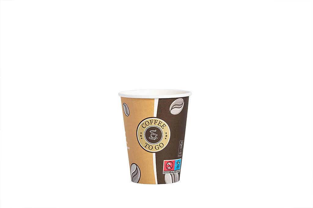Kaffeebecher, Coffee to go Becher, Pappbecher, "Topline", Inhalt markierbar, 300ml, 12oz
