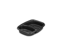 Mehrweg Schale, Cookipack 1250N2CD, 2-geteilt, schwarz, 678 ml + 415 ml, 255 x 189 x 45 mm