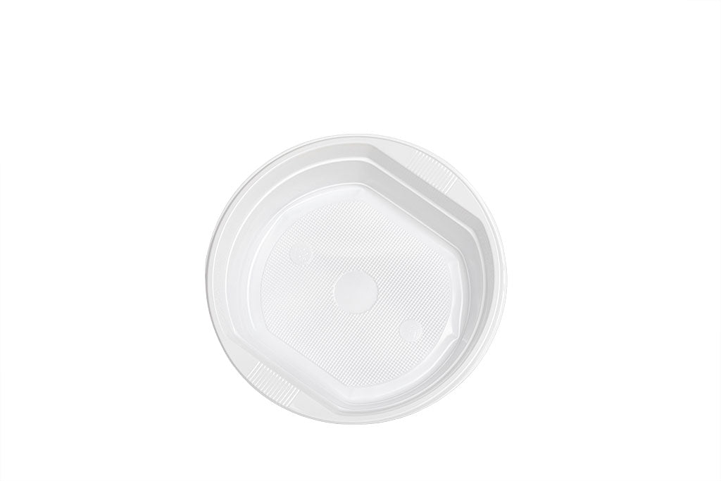 Mehrweg Suppen Schale aus Kunststoff, 350 ml, weiß, wiederverwendbar, Tiefe 4 cm, ⌀14,4 cm