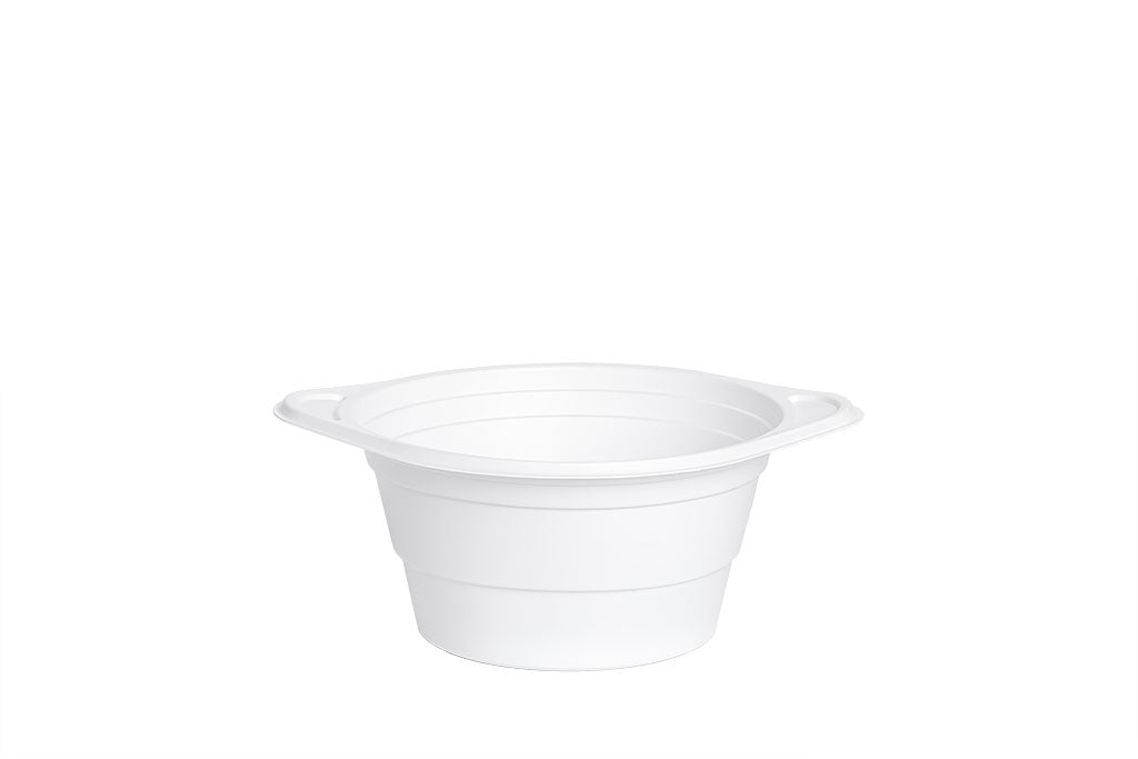 Mehrweg Suppen Schale aus Kunststoff, 750 ml, weiß, wiederverwendbar, Tiefe 8 cm, ⌀14,4 cm