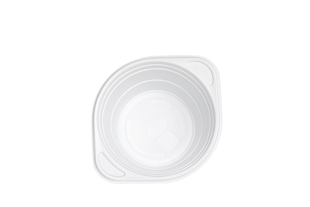 Mehrweg Suppen Schale aus Kunststoff, 750 ml, weiß, wiederverwendbar, Tiefe 8 cm, ⌀14,4 cm