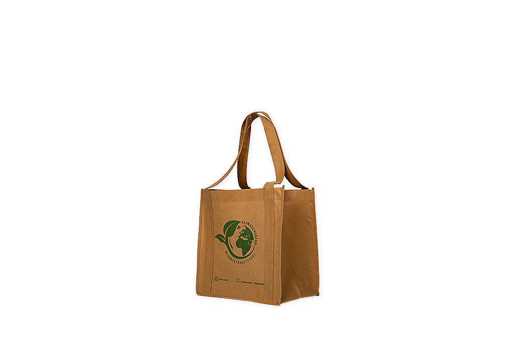 Shoppertasche, Mehrweg- Vliestasche aus PP, Klimaschonend und recycelbar, beige, 320 x 200 x 320 mm